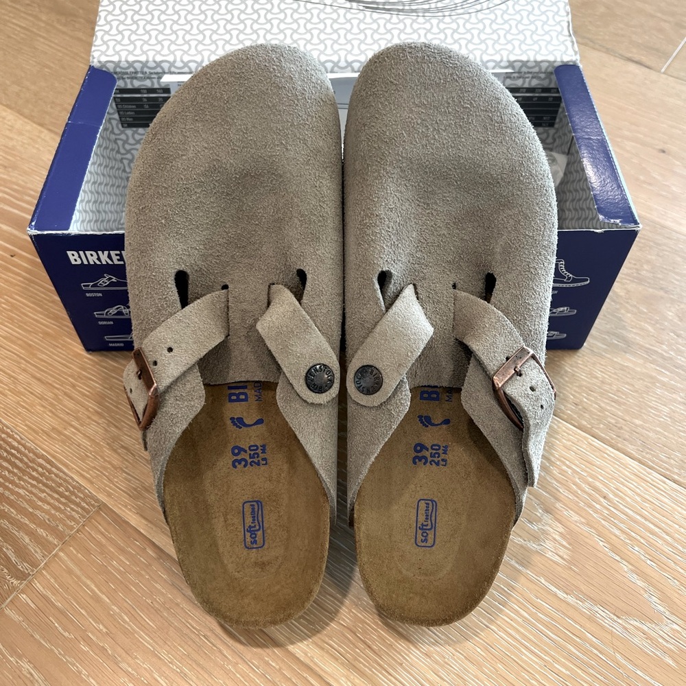 Never Worn Birkenstocks, Boston BS, Taupe, Size 39